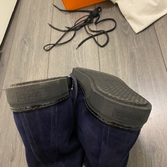 Hermes Jimmy Blue Suede High Tops Sneakers Size 11 - Picture 14 of 16